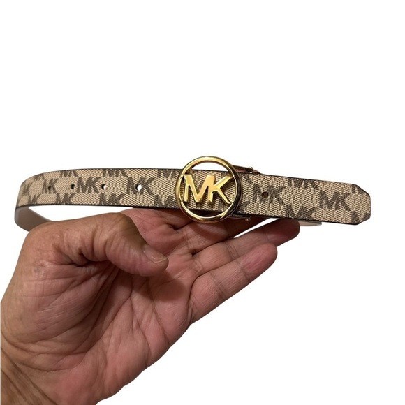 Two Michael Kors Monogram Belt with Gold Buckle in new conditions 40” and 38” main image 3